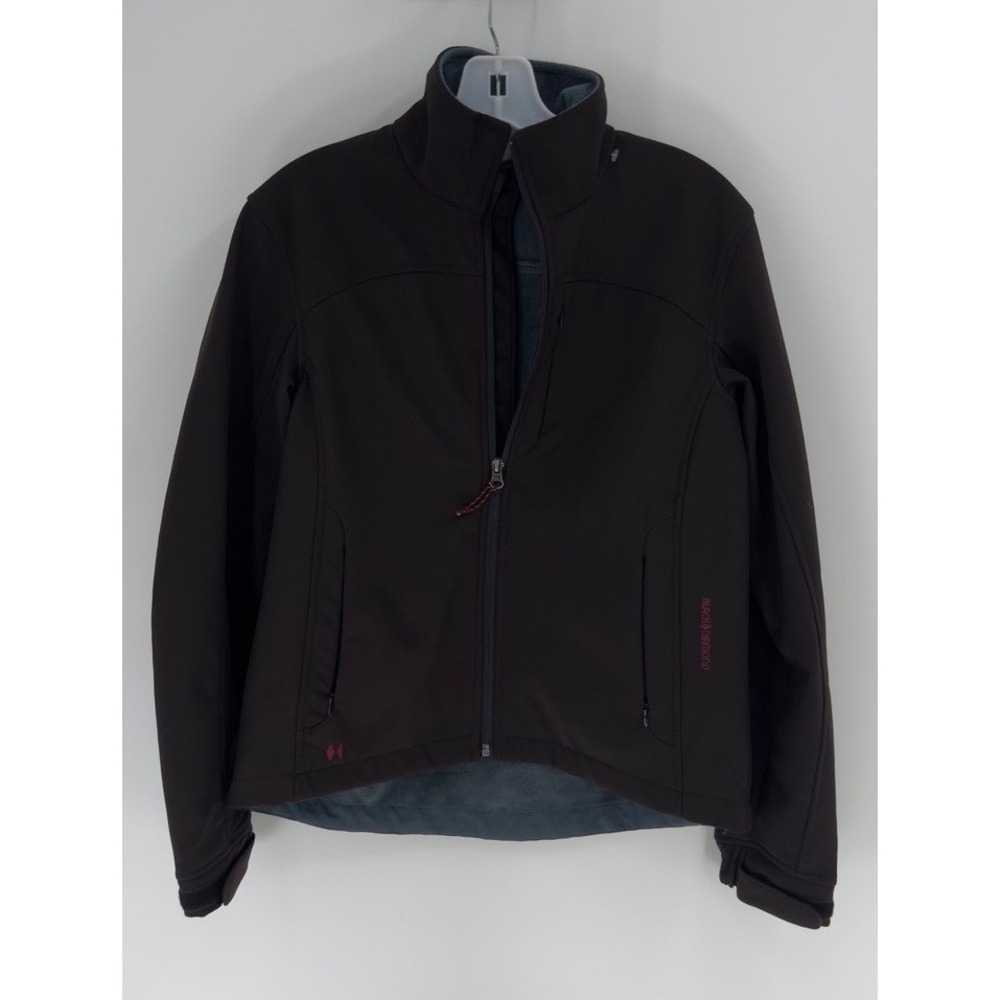 Black Diamond Double‎ Diamond Womens Small Softshell Jacket Brown Fleece Lined